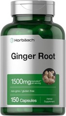 Horbäach Ginger Root Capsules 1500 mg | 150 Pills | Non-GMO, Gluten Free |…