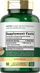Garlic Supplement | High Allicin 1000mg | 180 Caplets | Odorless | by Carlyle