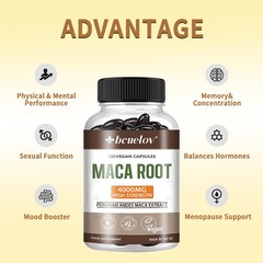 Maca Root 4000mg Herb Supplement Support Men Health,Muscle Strength 120 Capsules