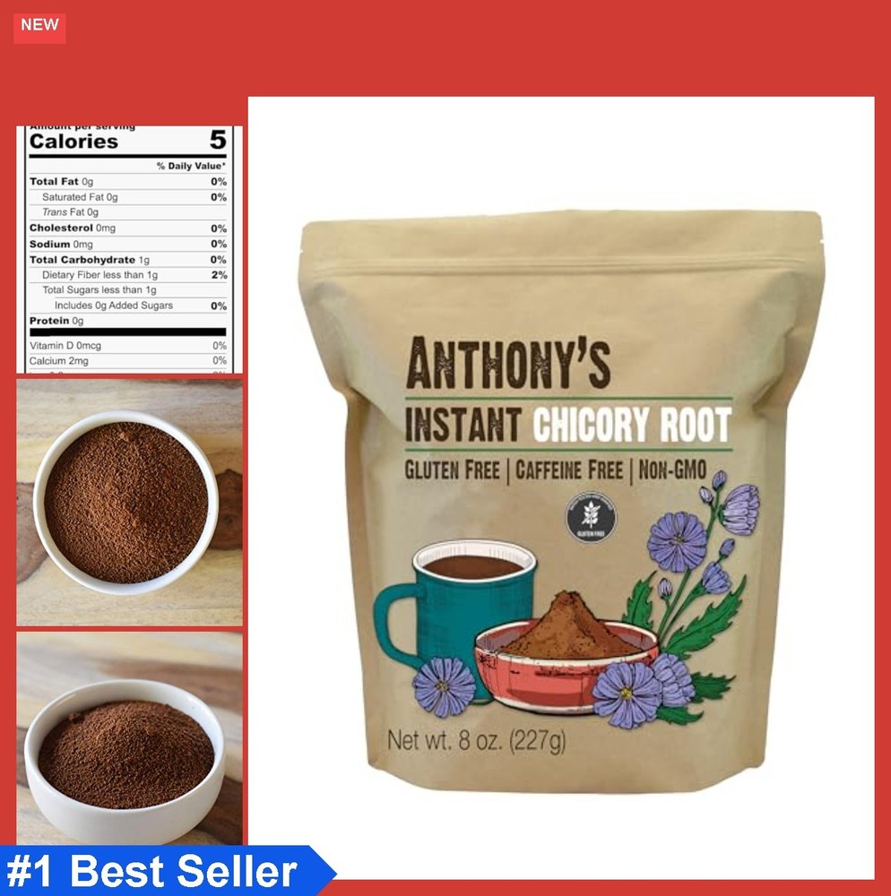 Instant Chicory Root Powder 8 oz Gluten Free Caffeine Free Coffee Alternative