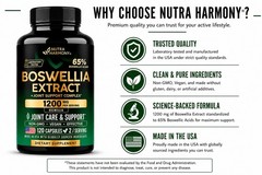Nutra Harmony Boswellia Extract Joint Care & Support Complex 120 Capsules