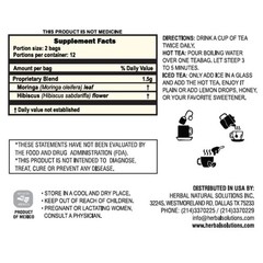 Premium Moringa & Hibiscus Tea Natural Nutrient Powerhouse Antioxidant Vitality