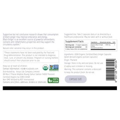 USDA Organic Thai Black Ginger for Men 120 Vegan Capsules 500mg Non GMO Verified