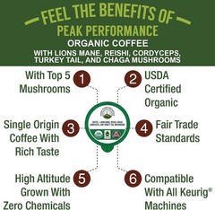 USDA Organic Mushroom Coffee Pods. High Altitude, Low Acid, Smooth Tasting |
