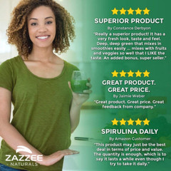 Zazzee USDA Organic Spirulina Powder 2.2 Pounds (1 KG), 303 Servings, 100%…