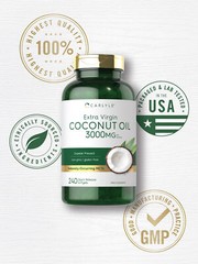 Coconut Oil Softgels | 3000 mg | 240 Count | Non-GMO, Gluten Free | by Carlyle
