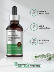 White Willow Bark Liquid Extract | 2 fl oz | Alcohol Free | by Horbaach