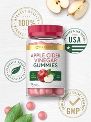 Apple Cider Vinegar Gummies | 75 Count | Vegan, Apple Flavor | by Carlyle