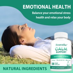 Calm Support Supplement Soothing Stress Emotional Well-Being 120 Veggie Capsules