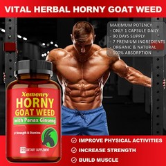 Horny Goat Weed 240pcs – Maca,Ginseng,Tribulus,Testosterone Booster, Endurance