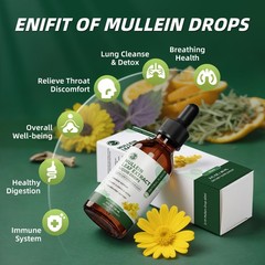 60ml Mullein Leaf Extract Drop Support Lung Cleanse & Detox Immune Respiratory