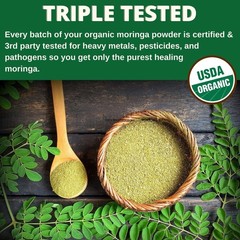 Moringa Leaf Powder 1 lb – USDA Organic Moringa Olifera, Gluten-free, Non-Gmo