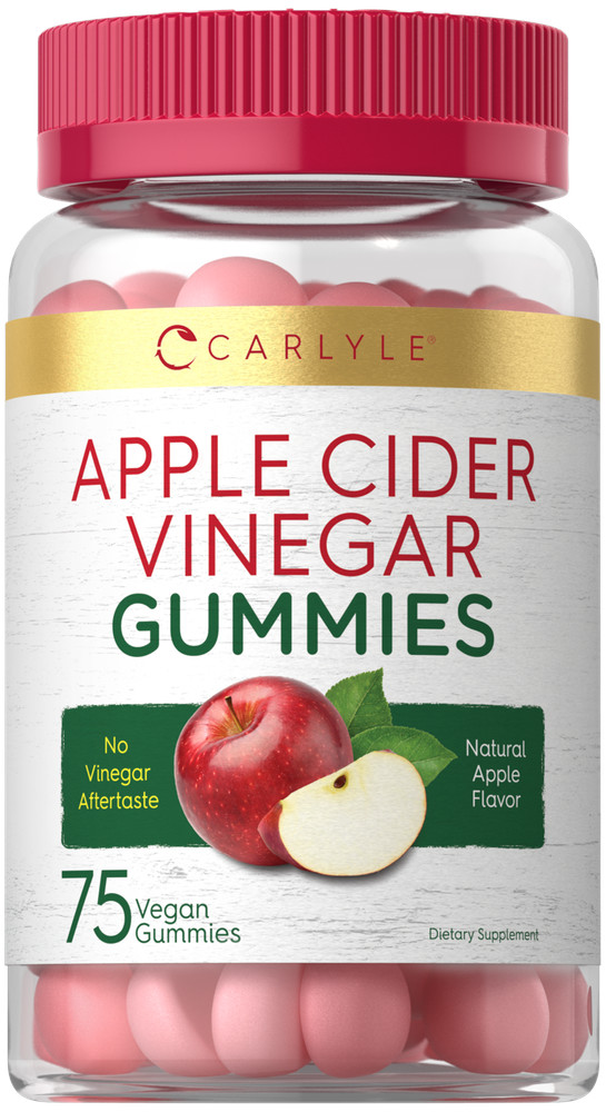 Apple Cider Vinegar Gummies | 75 Count | Vegan, Apple Flavor | by Carlyle