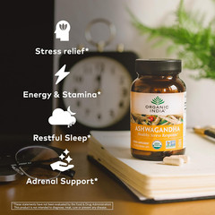 Organic India Ashwagandha Capsules – Organic Ashwagandha Supplement – Vegan Ashw