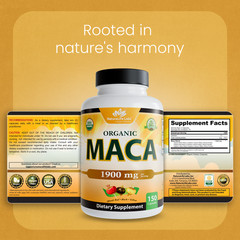 Organic Maca 1900 MG per serving 150 vegan capsules Peruvian Maca Root