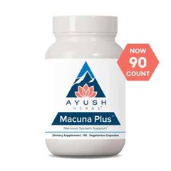 Ayush Herbs MacunaPlus Cognitive Support 60 Veggie Capsules – Newest Expiration!