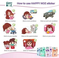 Happy Noz Anti-Virus Freshener Sticker Patch Organic Herb Oil Stuffy Nose Adult