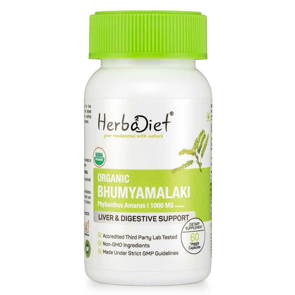 Organic Phyllanthus Amarus 1000mg Veg 300 Capsules BhumiAmalaki Liver Support