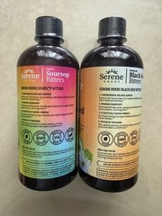 Serene Herbs Soursop Bitters Liquid & Black Seed Bundle Organic 16oz Each.