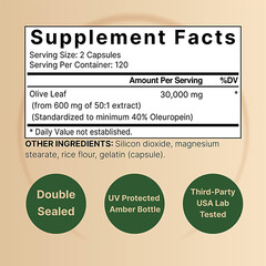 NatureBell Olive Leaf Extract 30000Mg 240 Capsules Immune & Heart Health Non-Gmo