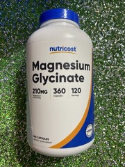 Nutricost Magnesium Glycinate Caps 210mg per serving 360caps 120serv -Exp:02/29