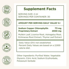 Mullein Leaf Tincture Drops for Lung Health & Detox, 6 Herbs, 2 fl oz – 1 Month