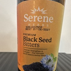 Serene Herbs Black Seed Bitters Liquid Vegan GMP Detox Energy 16 fl oz
