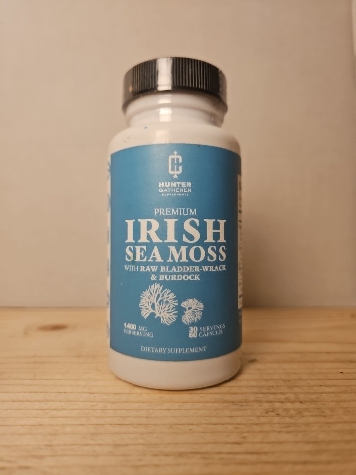 Irish Sea Moss Capsules | 60 Count | Bladderwrack & Burdock| 1400 Mg exp 11/26