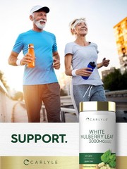 Mulberry Leaf Extract | 3000mg | 100 Capsules | Non-GMO | by Carlyle