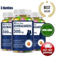 3 Pcs Ashwagandha Gummies Mixed Berry 60 Count Gummies RelaxationSupplement USA