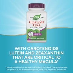 Ginkgo Biloba Eye Health Supplements, 60mg, Gluten Free, 60 Tablets – Supports V