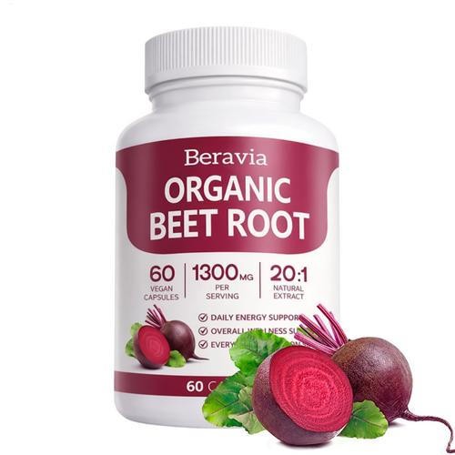Beravia Organic Pure Beet Root Softgels Non GMO Natural Energy Blood Pressure