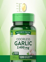 2 Pack High Strength Odorless Garlic 1200mg 240 Softgels (2×120) For Cholesterol