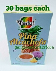 Te de Piña y Alcachofa Tea Therbal Artichoke Pineapple Diet Support 30 bags each