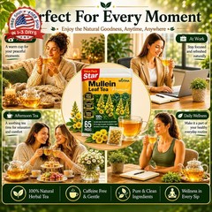 WOTIHA 65 Count Value Pack Premium Mullein Leaf Tea Bags – 100% Pure Natural Her