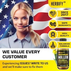 HERBIFY Mullein Drops – Lung Cleanse – Leaf Assorted Flavor Names , Sizes