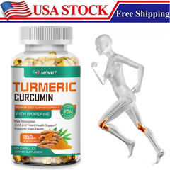 120 Capsules Turmeric Curcumin 1950mg Herbal Extract with BioPerine by MENXI
