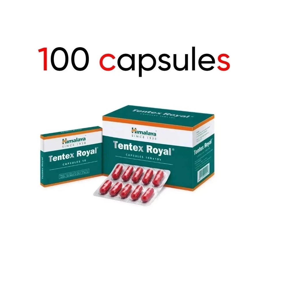 Himalaya Herbal TENTEX ROYAL CAPSULE 100 Caps For MEN Wellness FREE SHIP 2028
