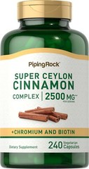 Ceylon Cinnamon Capsules | 2500mg | 240 Count | Complex | by Piping Rock