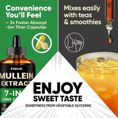 Mullein Drops for Lungs – USDA Organic Liquid – Mullein Leaf Extract Supplement