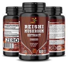REISHI MUSHROOM STRONGEST ORGANIC CAPSULES LINGZHI LUCIDUM EXTRACT PILLS SPORES