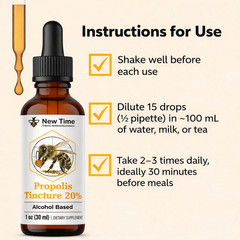 1 oz Bee Propolis Tincture 20% – Alcohol-Based, Pure, Natural Immune Support