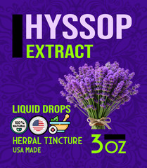 Hyssop herb extract – Hyssop Tincture – (Hyssopus officinalis) USA Made