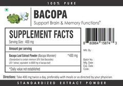 Bacopa Monnieri Extract Powder High Strength Brahmi 50% Bacosides Improve Memory