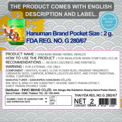 Thai Herbal Inhaler Set, Natural Aromatherapy, Pack of 12 Jars