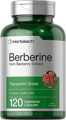 Berberine HCl | 120 Capsules | Vegetarian, Non-GMO, Gluten Free | by Horbaach