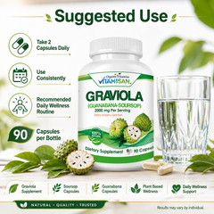 5 Soursop GRAVIOLA 450 capsules pure 2000 mg othername Guanabana graviola Annona