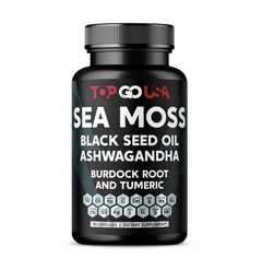 Sea Moss Black Seed Oil Ashwagandha Burdock Root Turmeric 90 Capsules