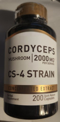 Cordyceps Sinensis Capsules 2000mg 200 Caps Mushroom CS-4 Strain Non GMO