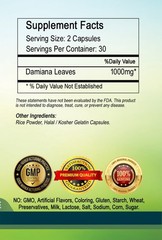 Damiana Leaf Capsules 1000mg Per Serving – New Bottle-